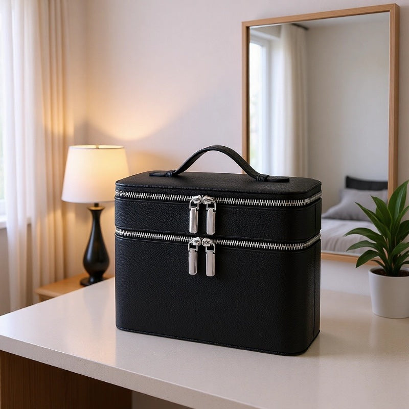 Double-Layer Cosmetic Travel Case